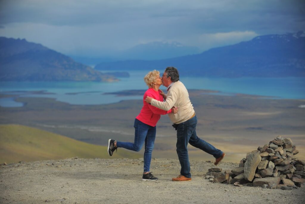 Personas con paisaje en calafate